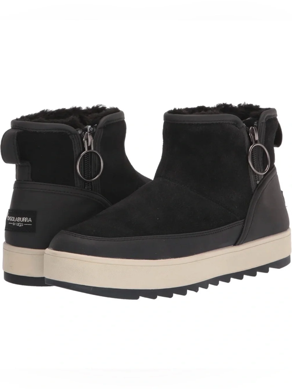 Koolaburra by UGG Black and Grey Tynlee Water Resistant Zip Fashion Boot NWOB
